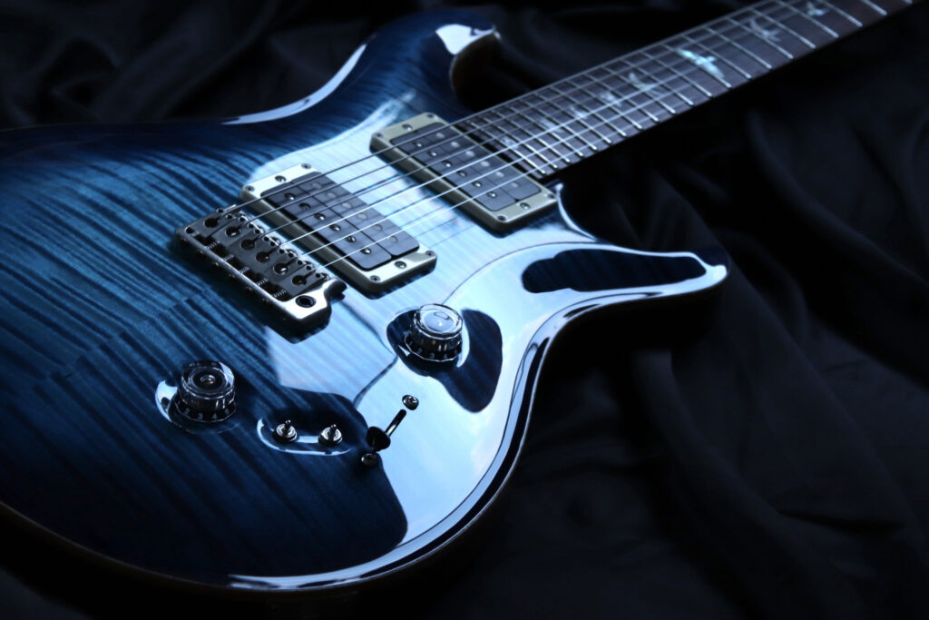 paul reed smith custom 24　PRS　再塗装　リフィニッシュ　フレイムメイプル　カーリーメイプル　ブルー　青色