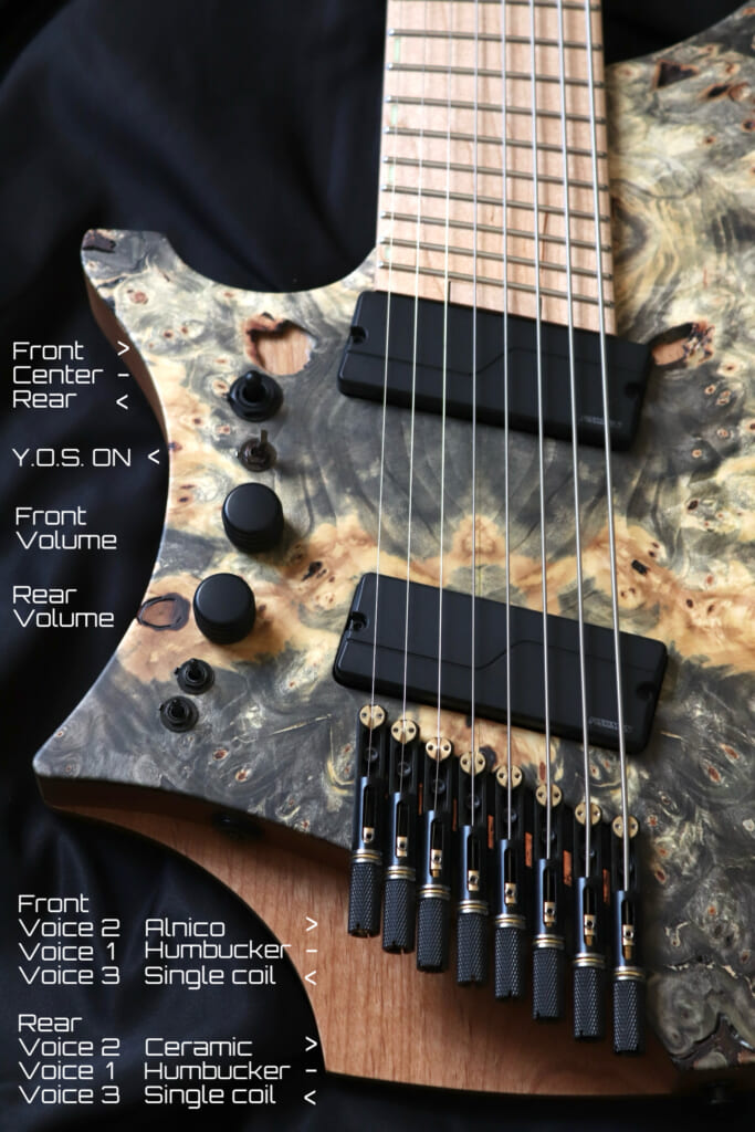 操作方法 コントロール フィッシュマンピックアップ fishman fluence 8弦ヘッドレスギター ロータス 左利き レフティ