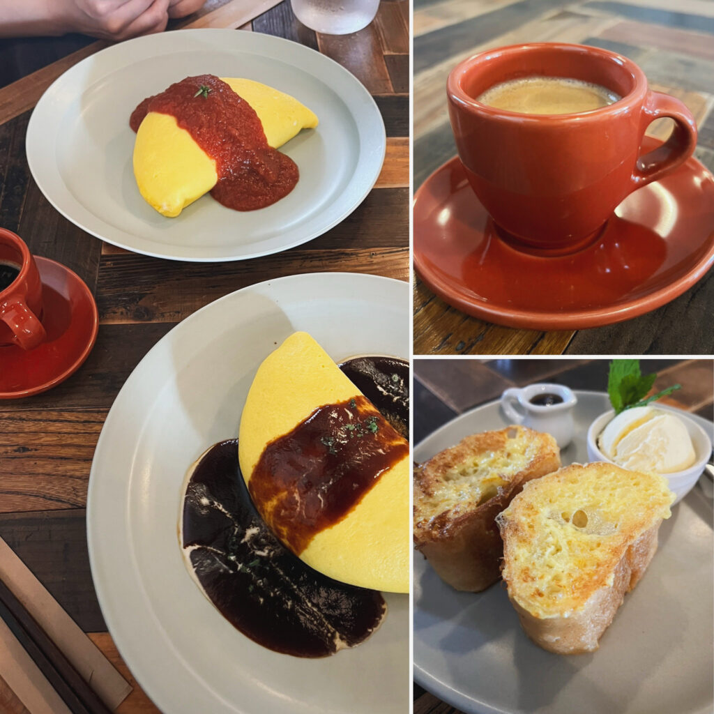 山梨県　カフェ　こくりあ　オムライス　コーヒー　フレンチトースト