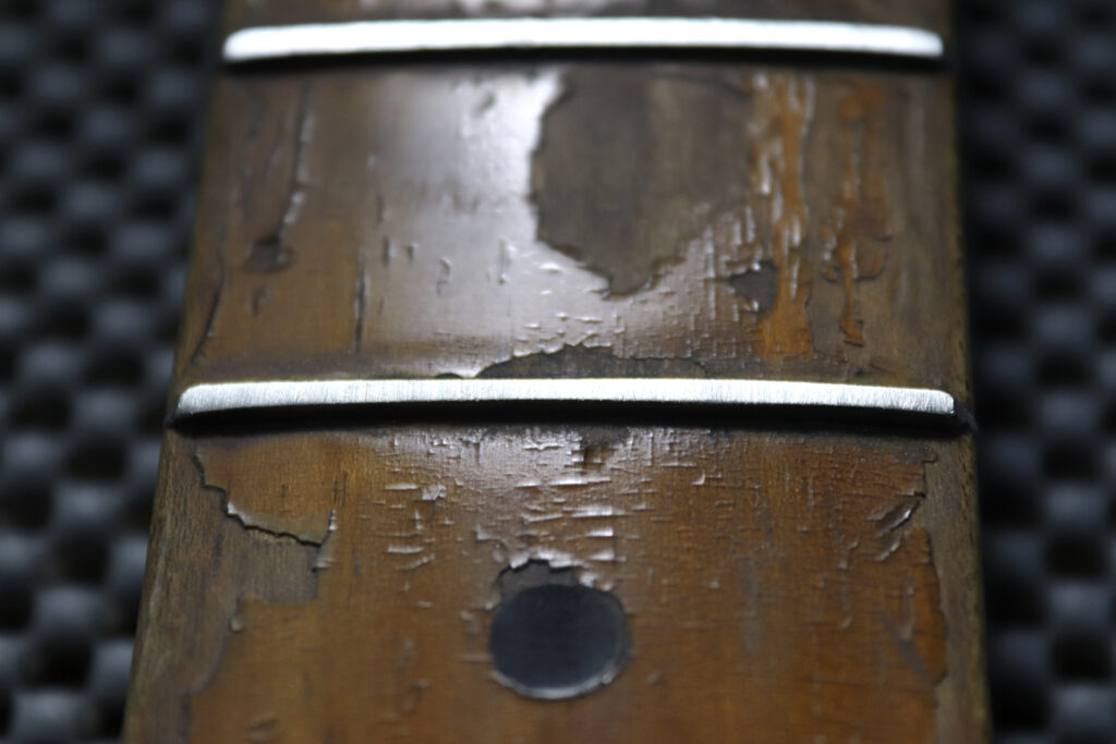 フレットすり合わせ　高さ合わせ　70年代　ヴィンテージギター　リペア　1976年製　フェンダー　Fender　USA　テレキャスター