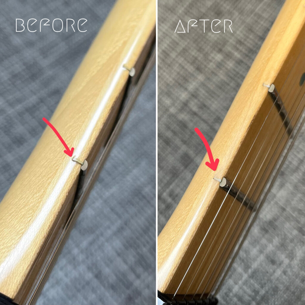 フレットバリ取り フレットはみ出し 指板のトゲトゲ